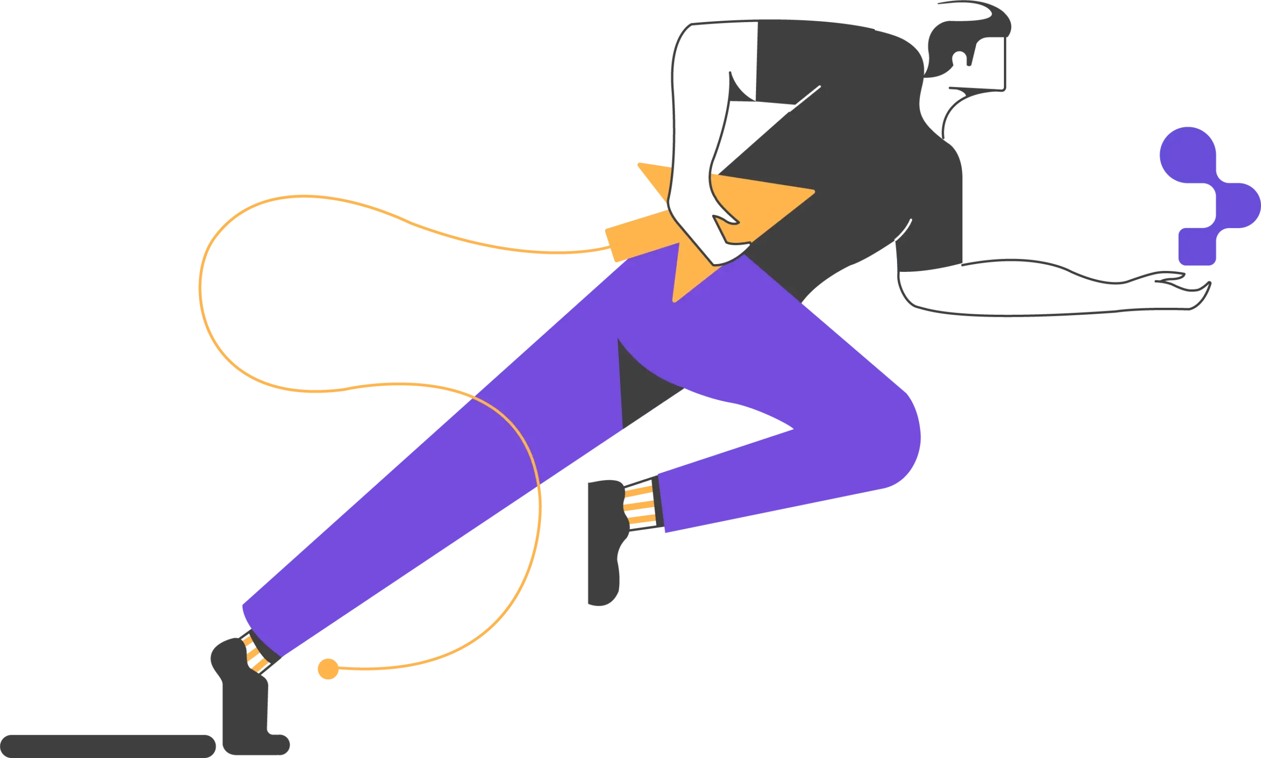 illustration of someone running with their arms full